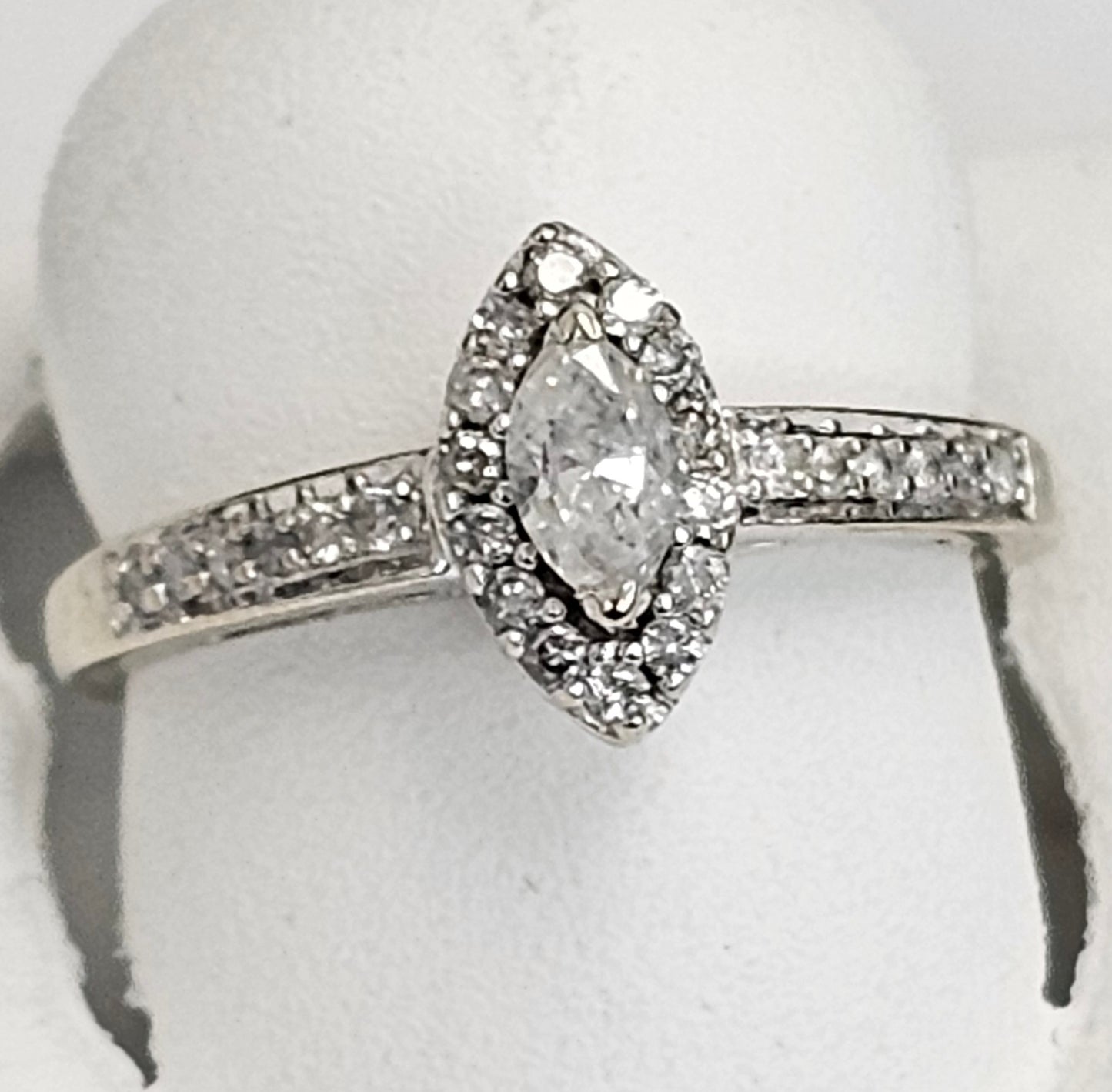 10kt Gold Diamond Marquise Center Stone Ring