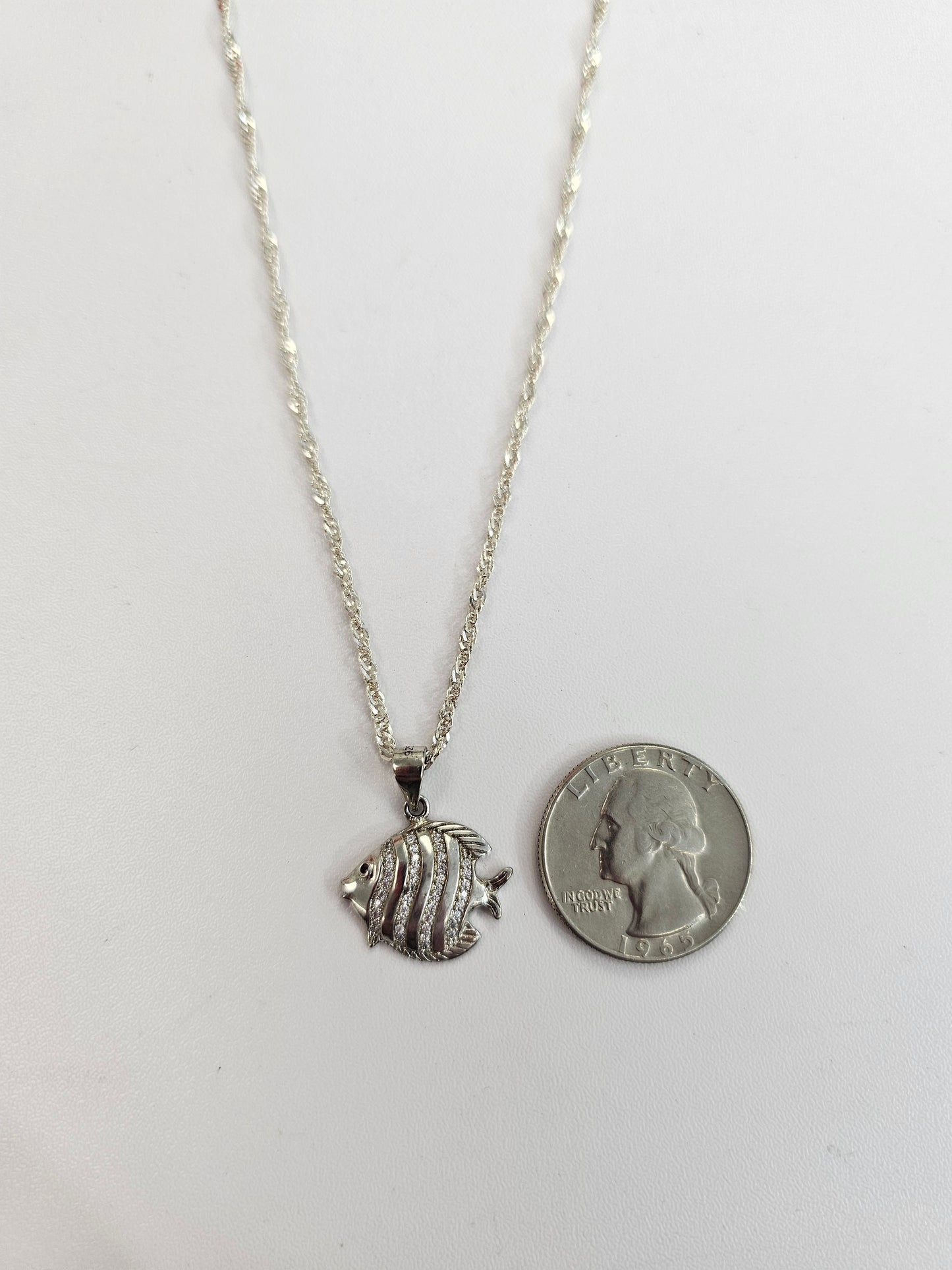 Silver Angel Fish Necklace