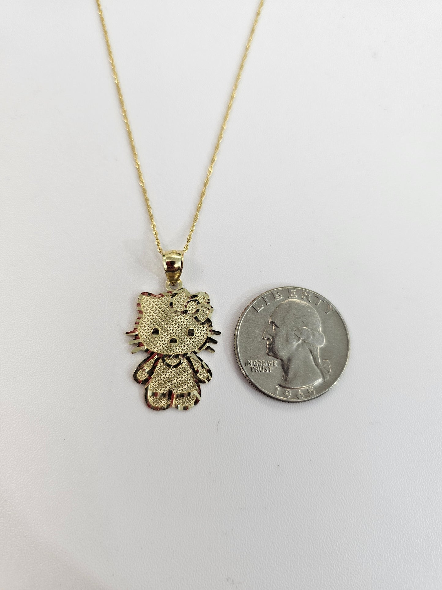 10kt Gold Kitty Full Body Necklace