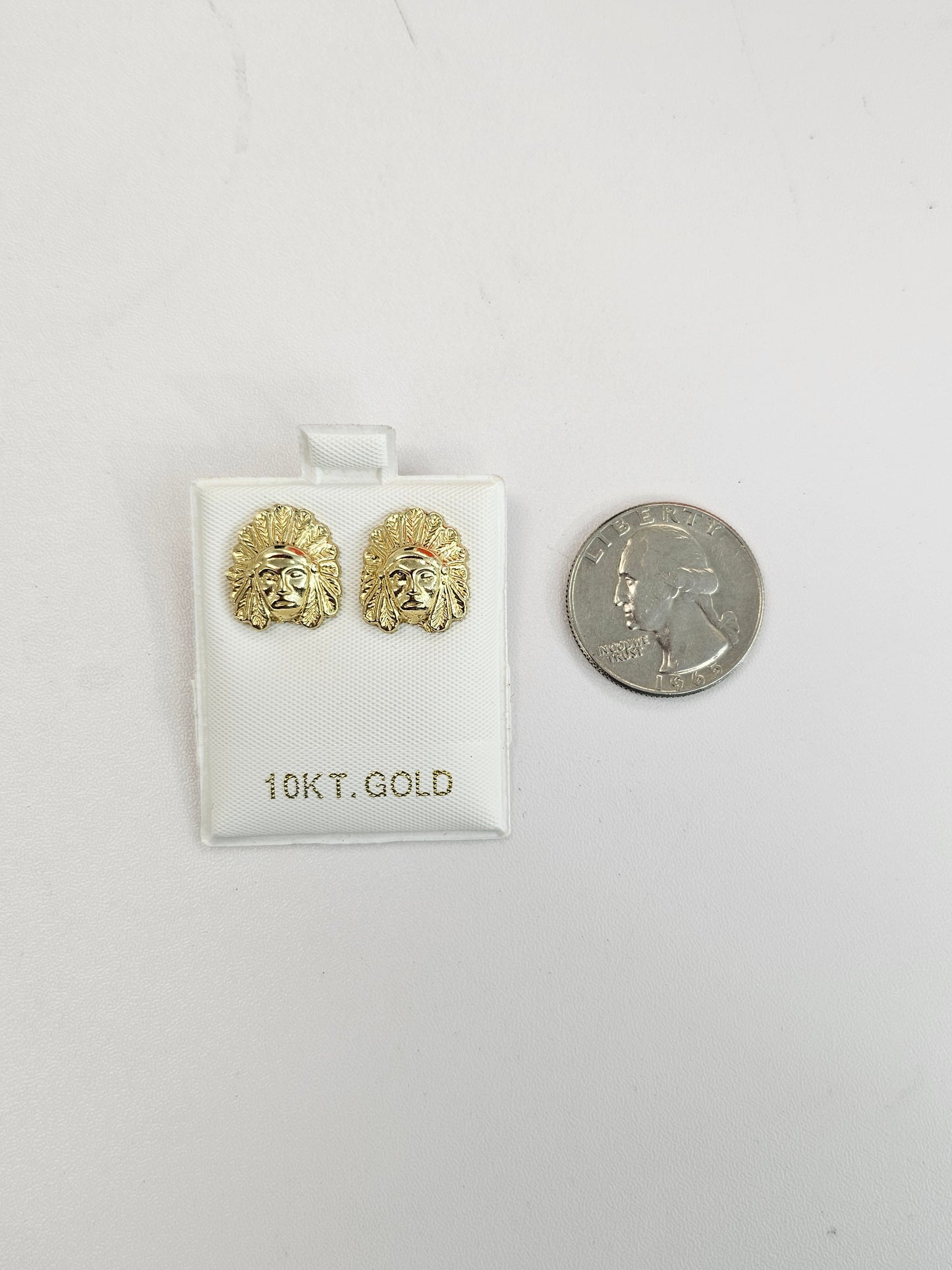 10kt Gold Native Head Earrings