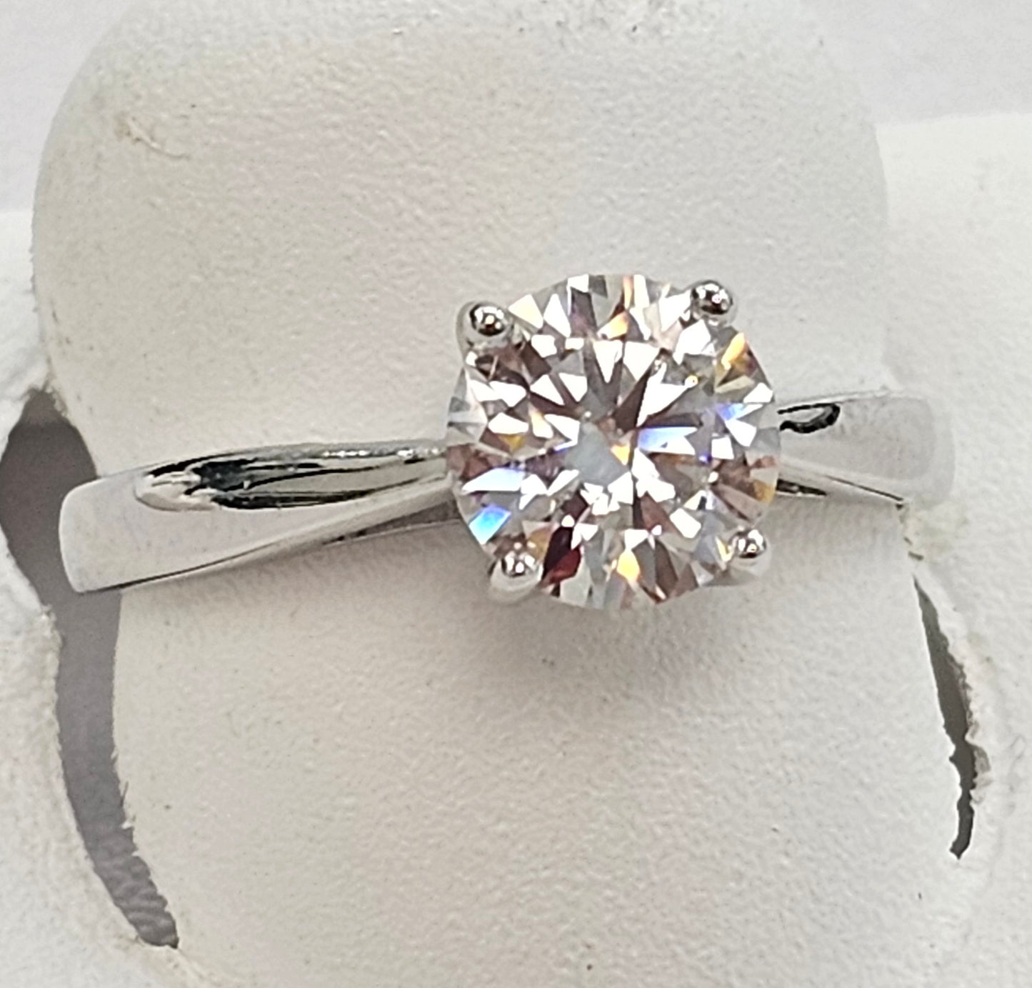 Silver Round Moissanite Ring