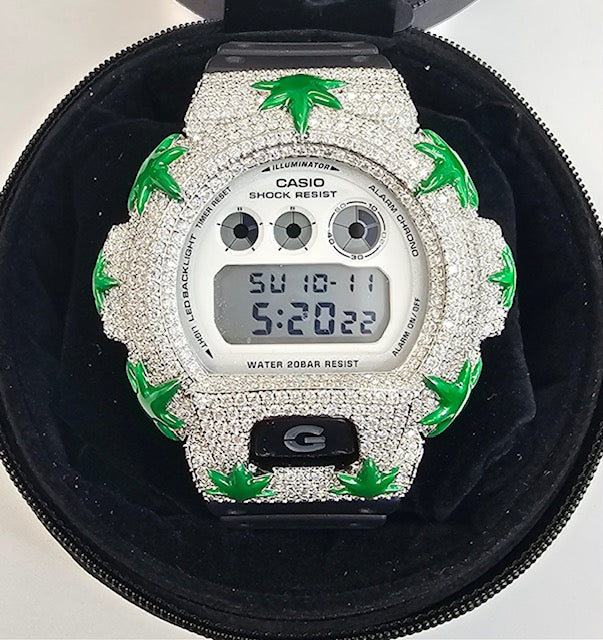 Iced Out VVS Moissanite G Shock Watch with Adjustable Watch Strap