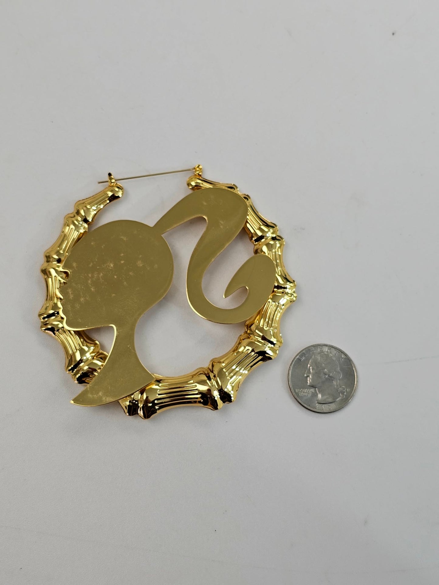 Extra Large Doll Themed Hoop Earrings