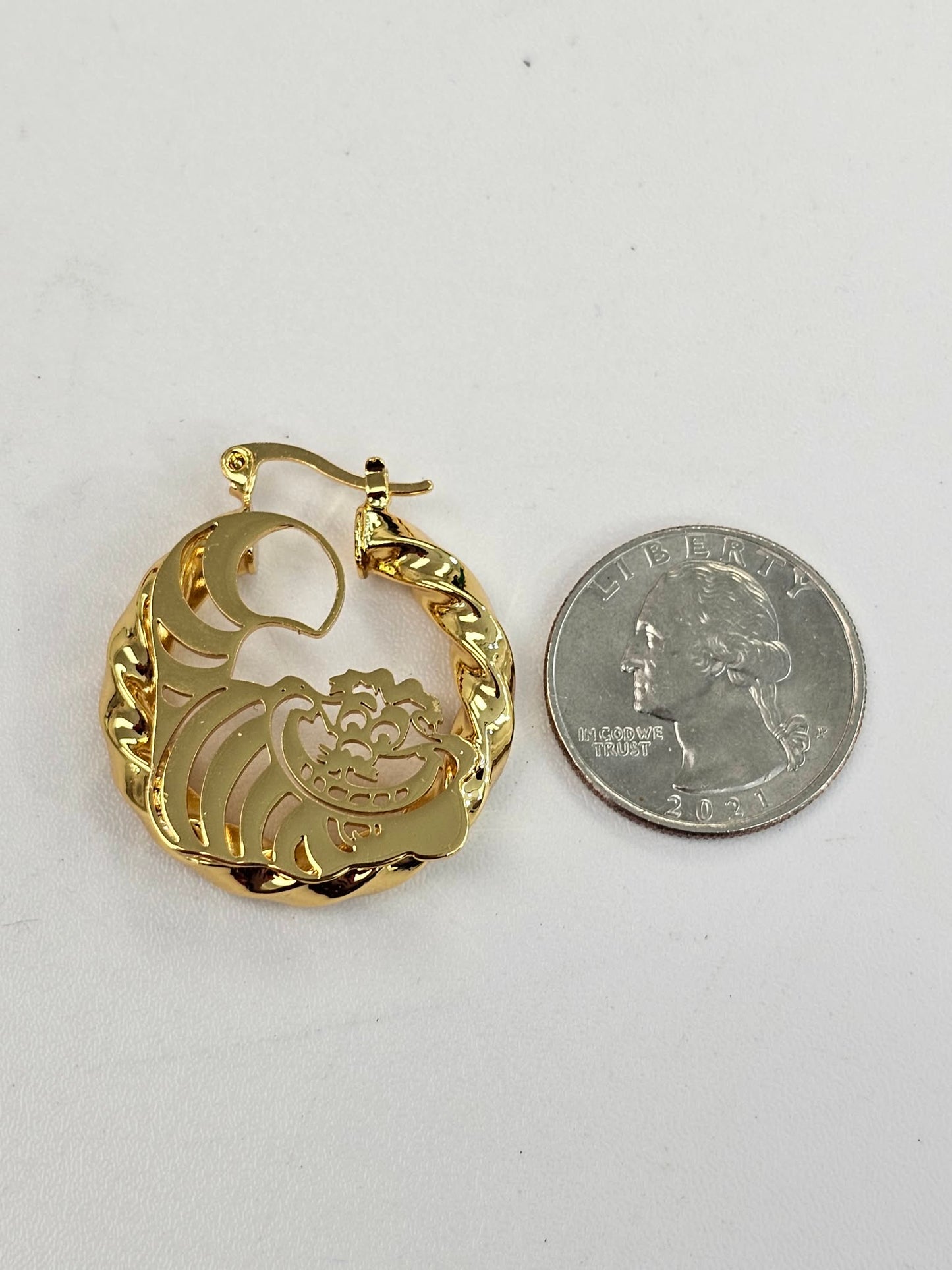 Small Cat Hoop Earrings