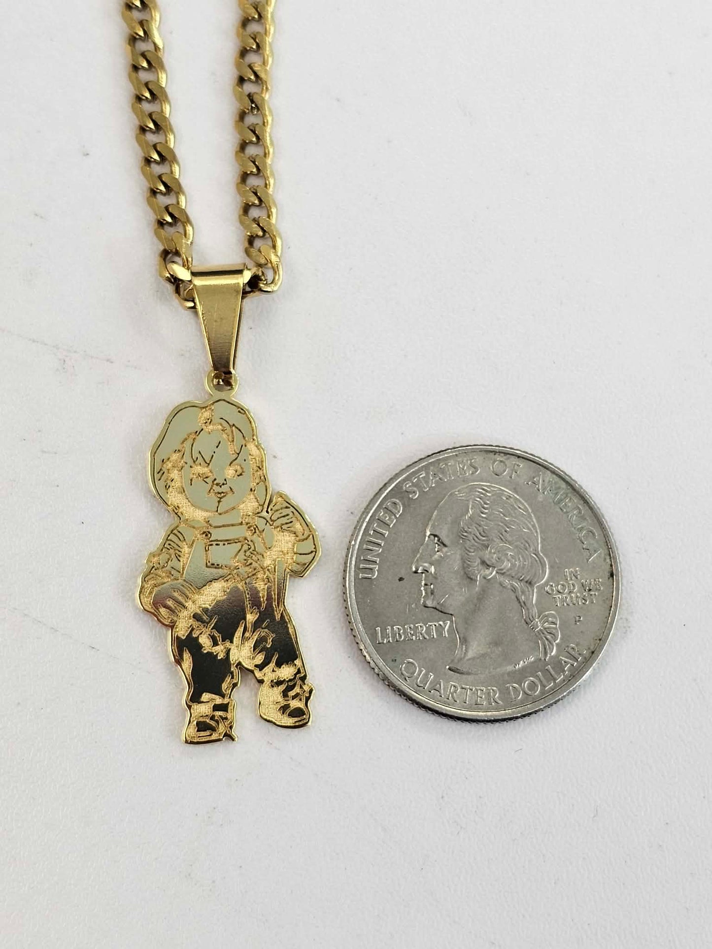 Evil Doll Pendant With Chain