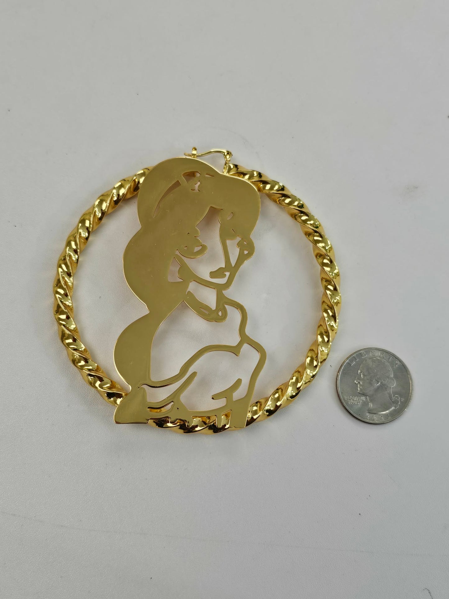 Extra Large Princess Hoop Earrings