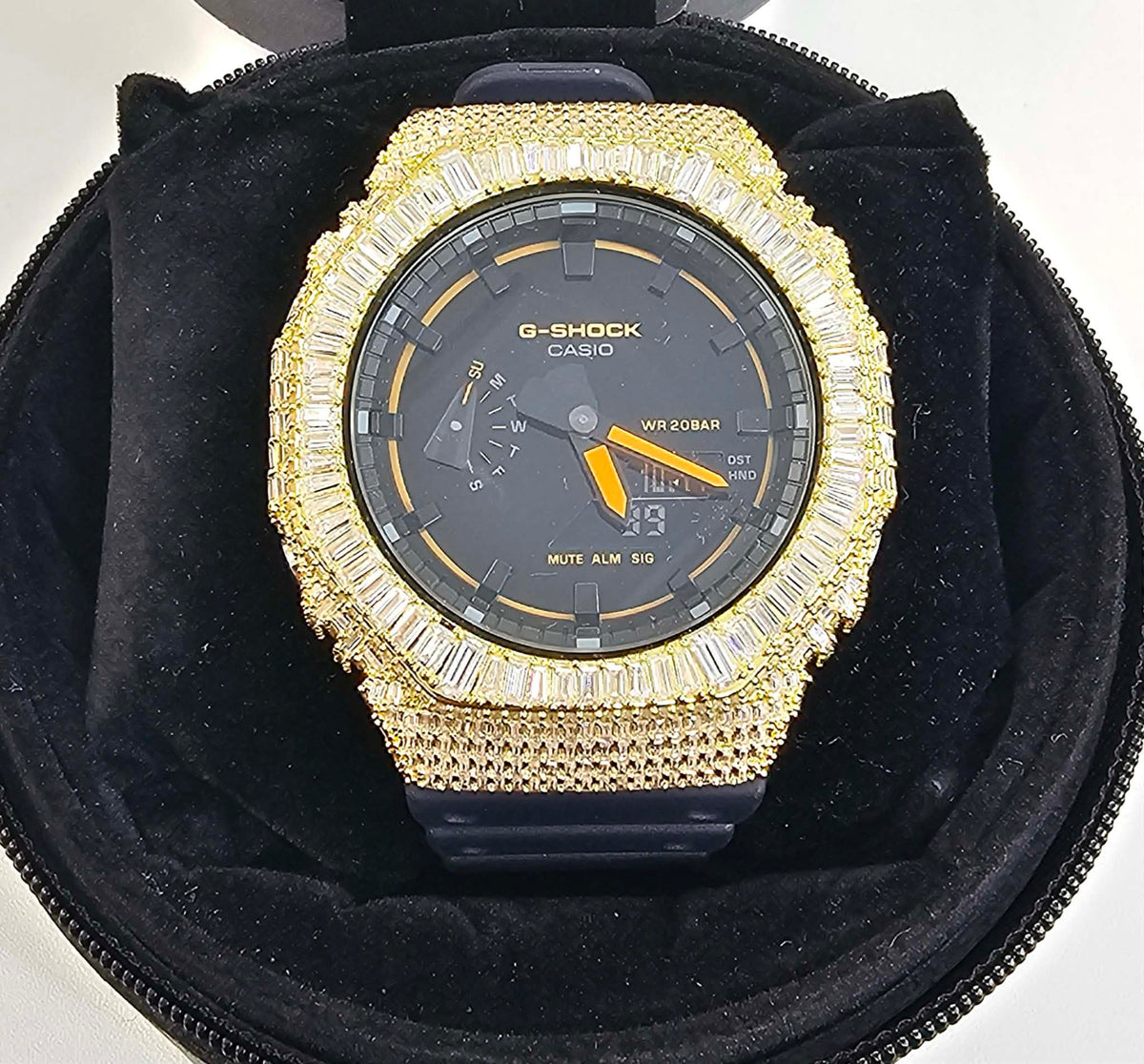 Iced Out VVS Moissanite G Shock Watch with Adjustable Watch Strap