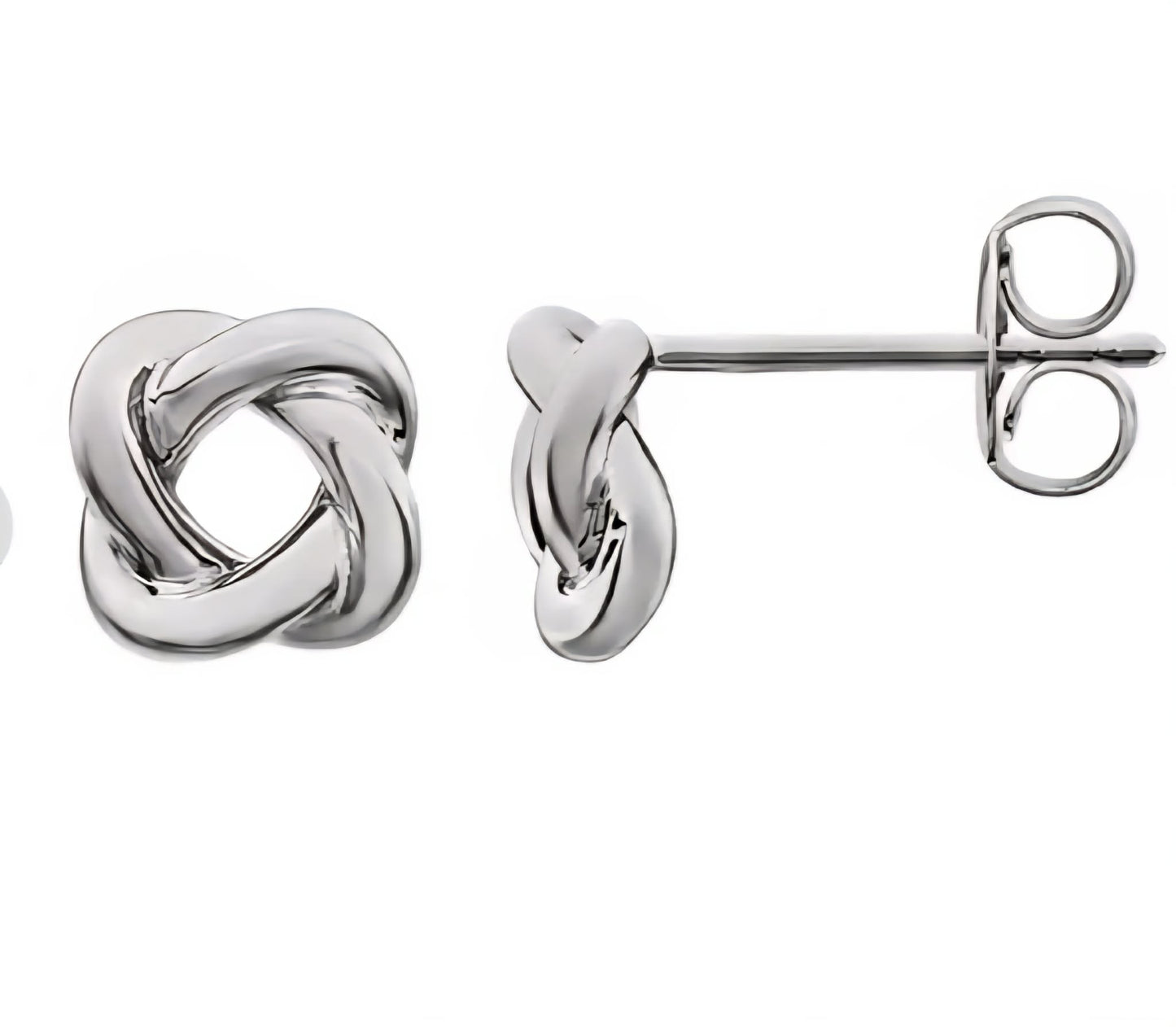 Silver Stud Knot Earrings