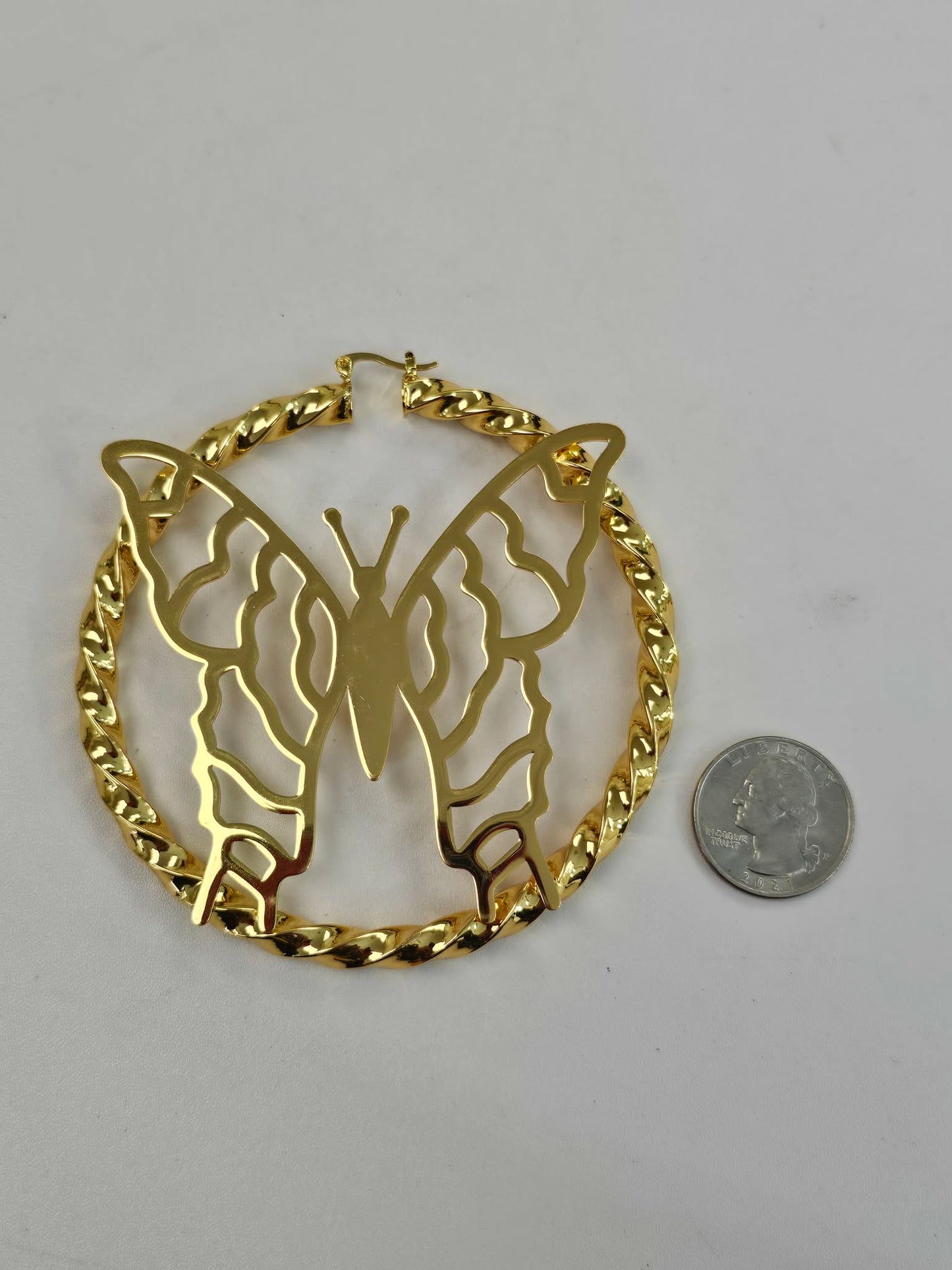 Extra Large Butterfly Hoop Earrings