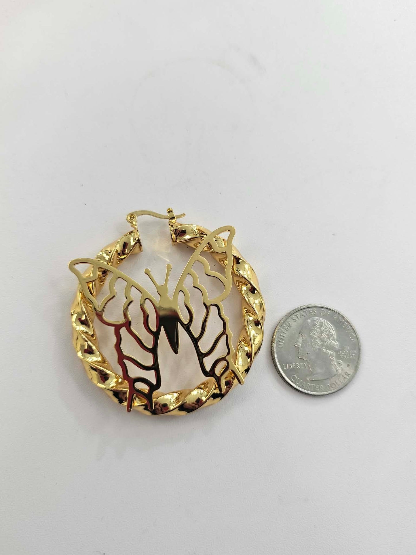 Medium Butterfly Hoop Earrings