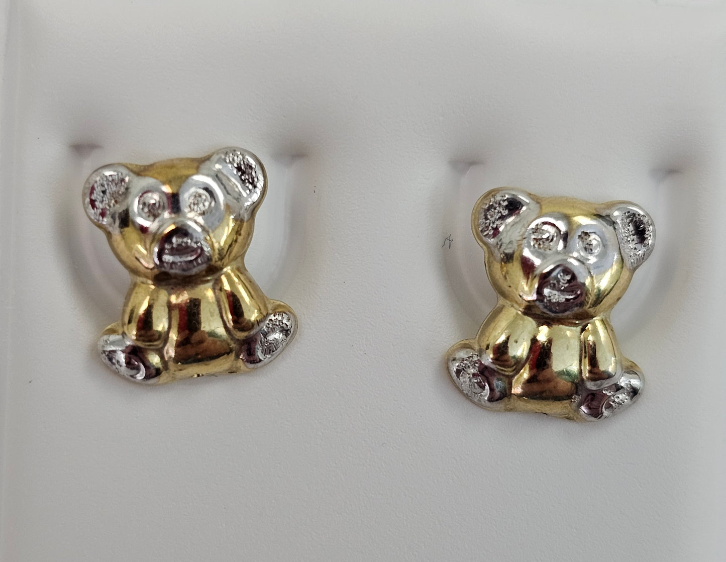 Gold Teddy Bear Earrings