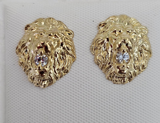 Gold Lion Earrings