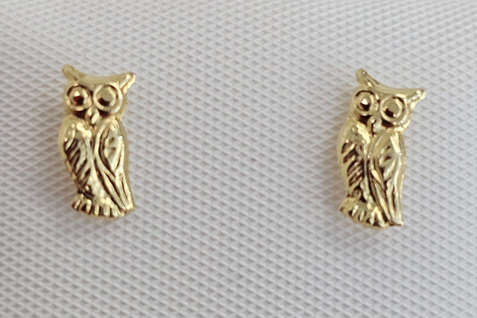 Gold Owl Baby Earrings