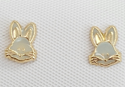 Gold Bunny Baby Earrings