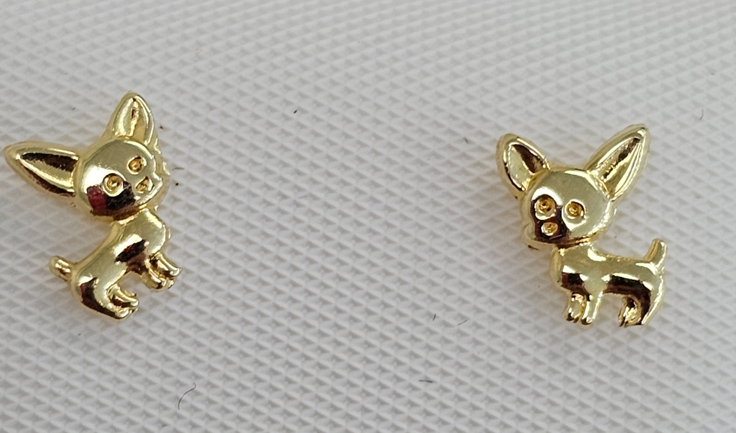 Chihuahua Gold Baby Earrings