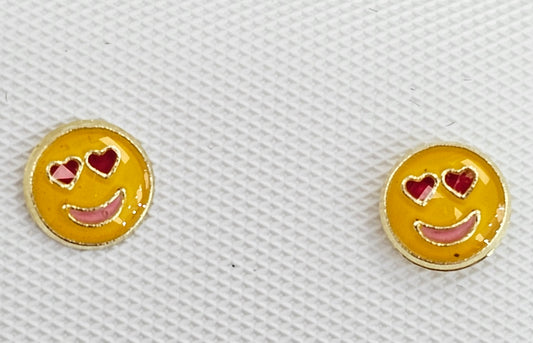 Love Emoji Gold Baby Earrings