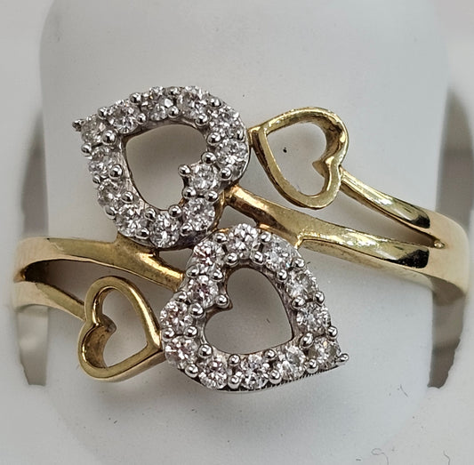 Diamond Double Heart Ring