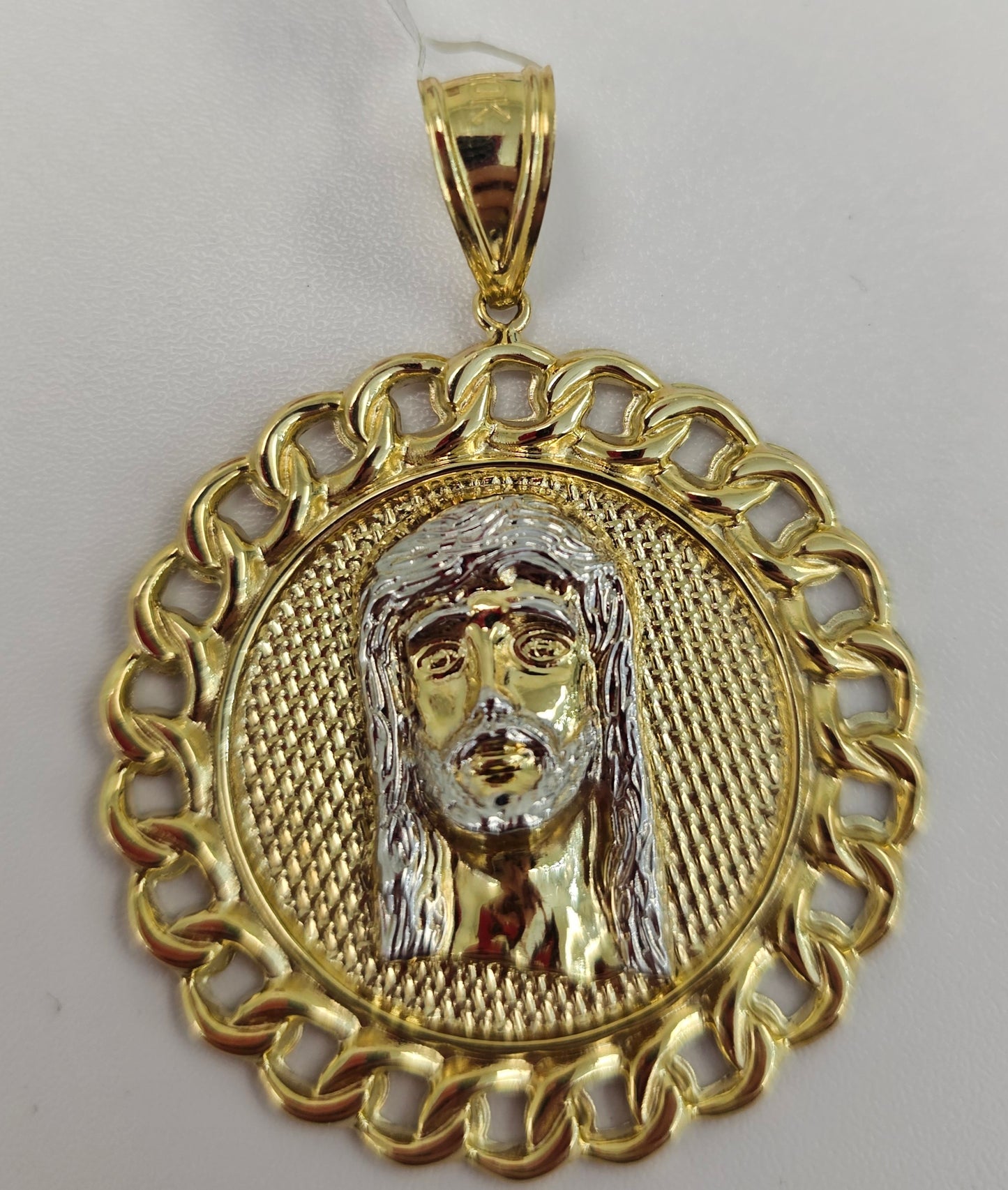 Gold Round Jesus Head Charm