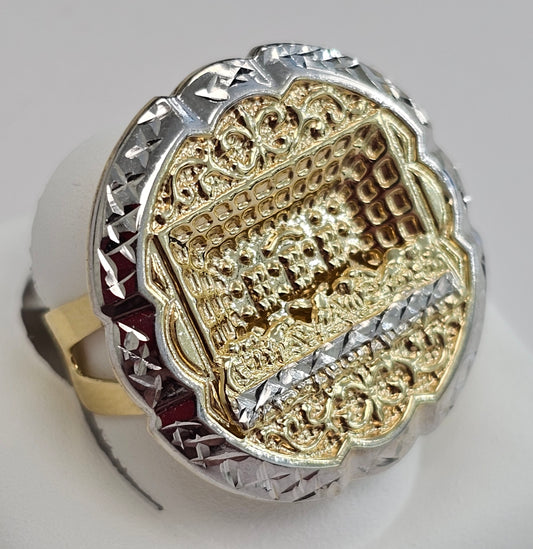 Gold Round Last Supper Ring