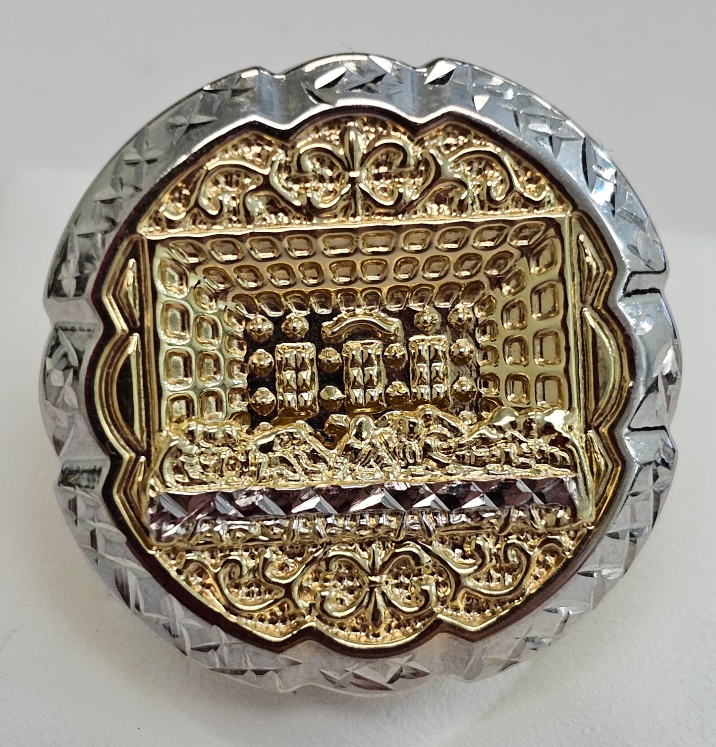 Gold Round Last Supper Ring