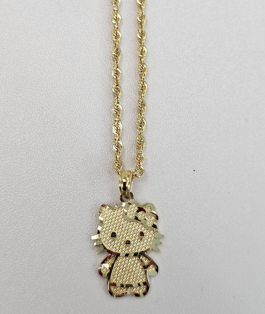 10kt Gold Kitty Body Necklace