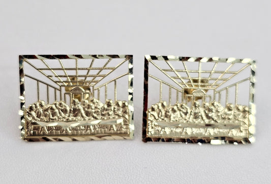 10kt Gold Square Last Supper Earrings