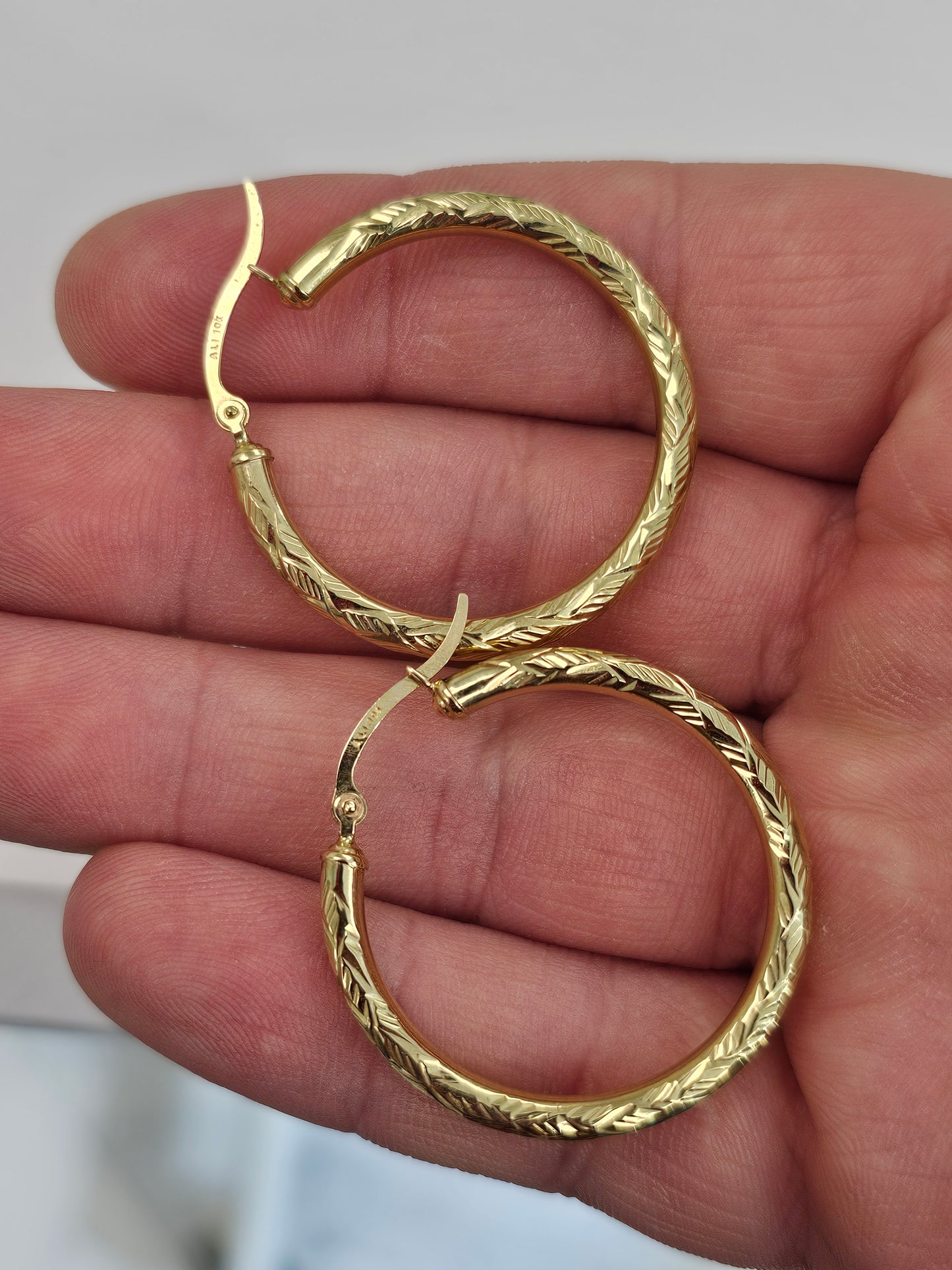 10kt Gold Designer Hoop Earrings