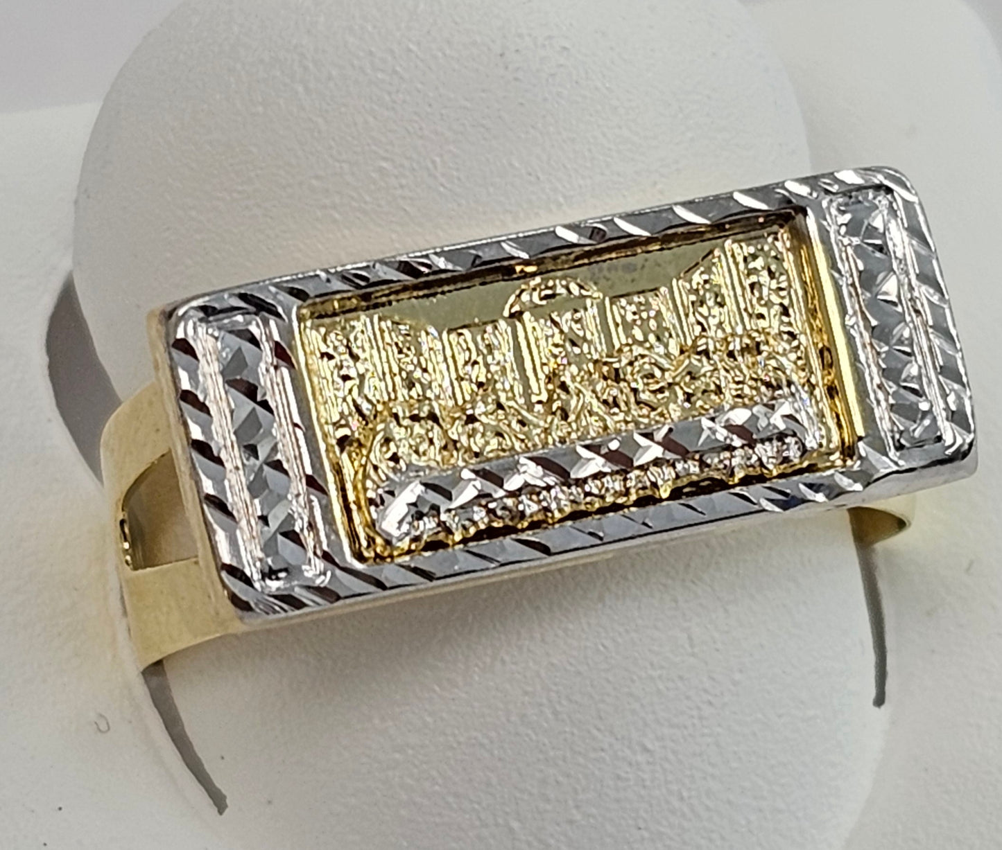 10kt Gold Two Tone Rectangle Last Supper Ring