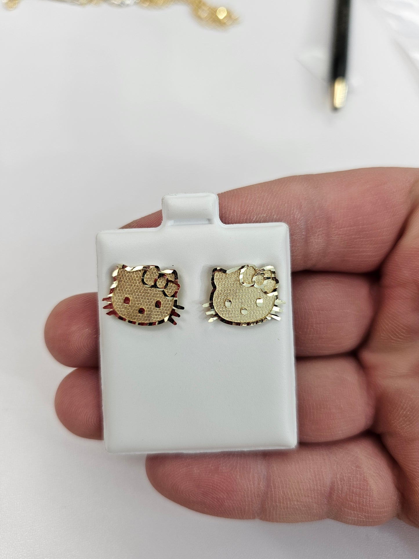 10kt Gold Kitty Earrings