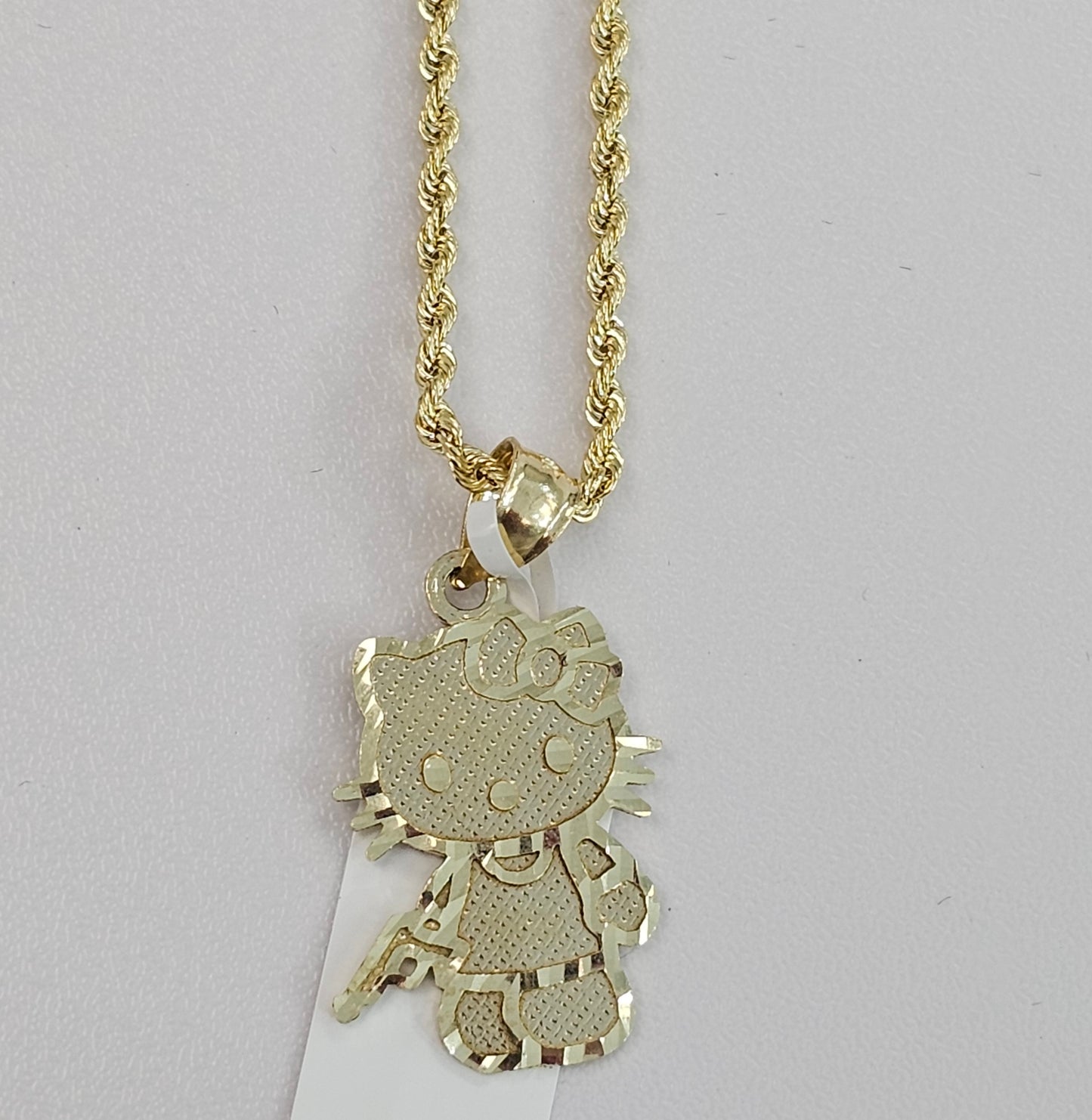 10kt Gold Strapped Kitty Necklace