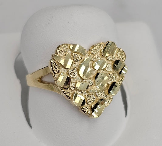 10kt Gold Heart Nugget Ring