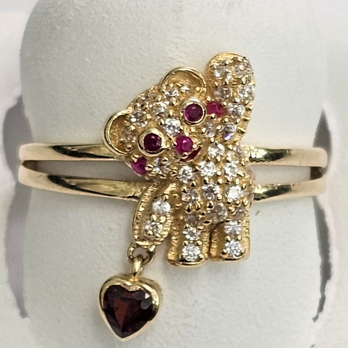 10kt Gold Waving Teddy Bear Ring