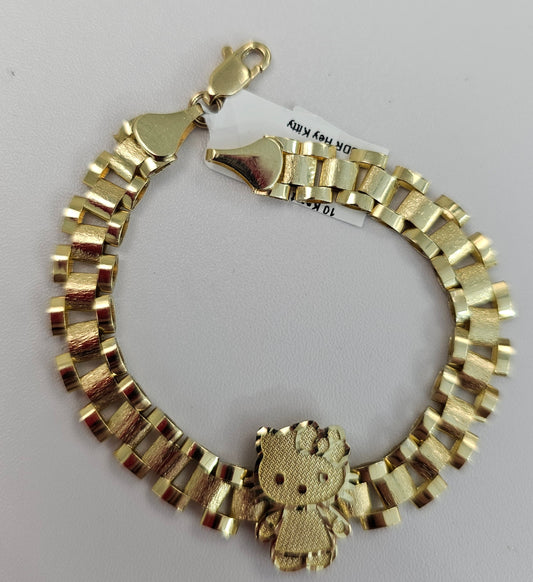 10kt Gold Kitty Bracelet