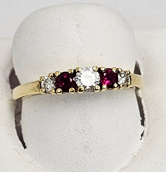 18kt Diamond And Ruby Ring