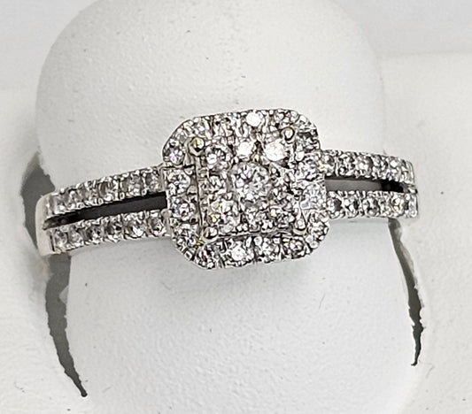 10kt Gold Double Band Diamond Ring