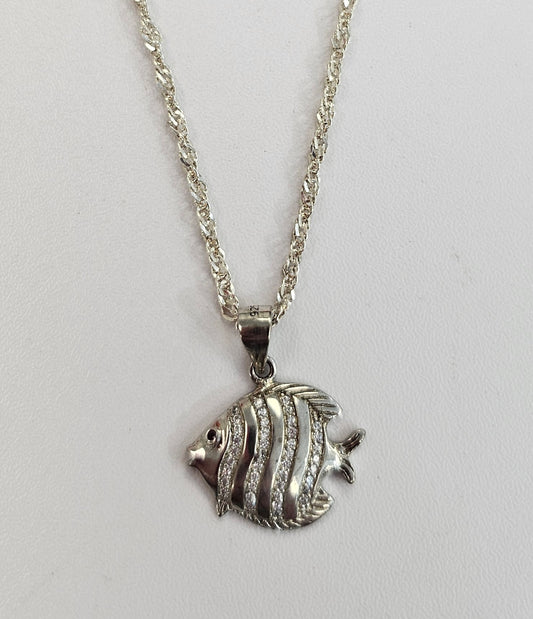 Silver Angel Fish Necklace