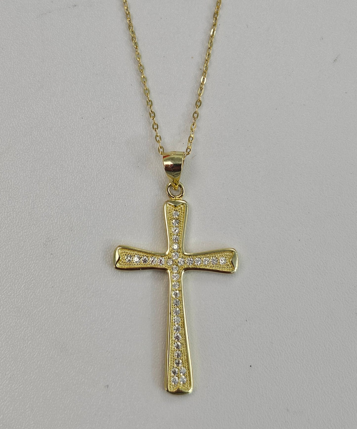 Gold Over Silver Cross Necklace