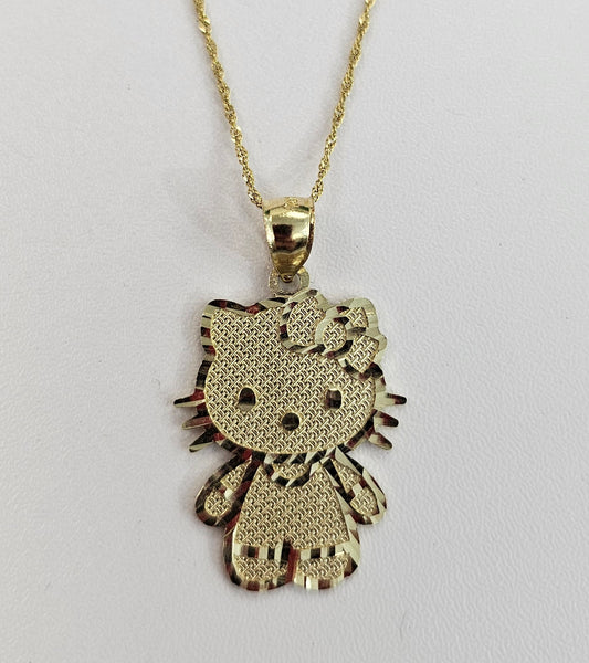 10kt Gold Kitty Full Body Necklace