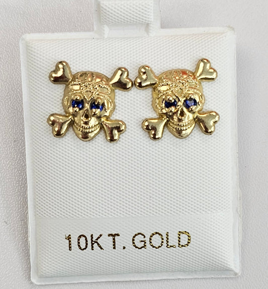10kt Gold Skull Earrings