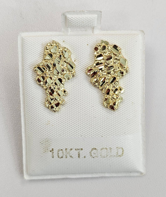 10kt Gold Africa Nugget Earrings