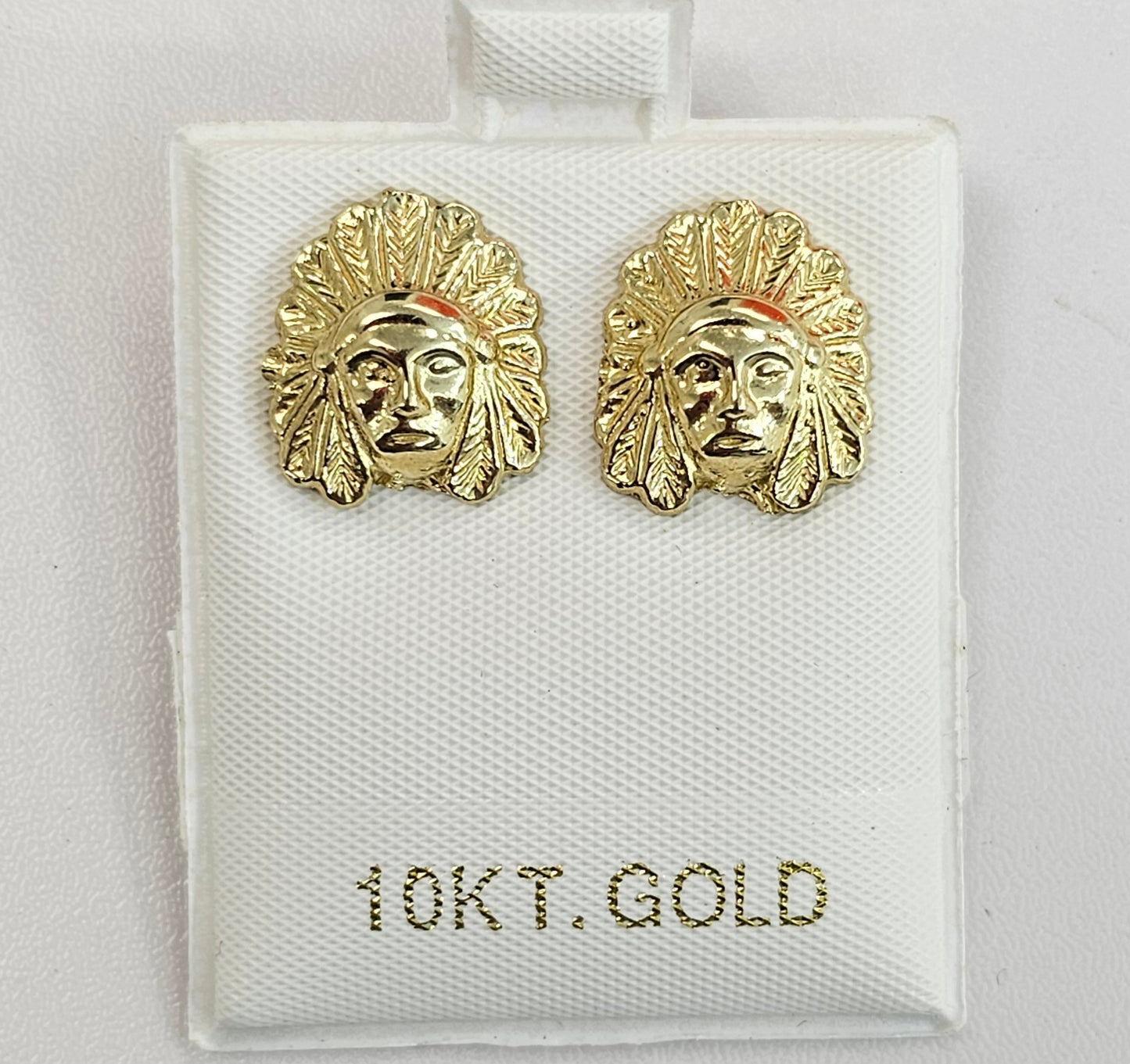 10kt Gold Native Head Earrings