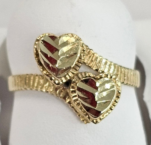 10kt Gold Double Heart Ring