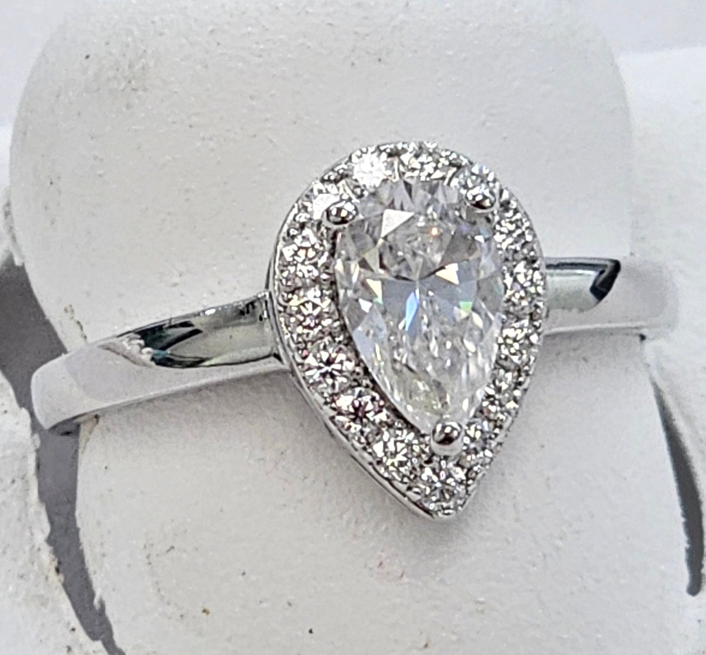 Silver Moissanite Pear Ring