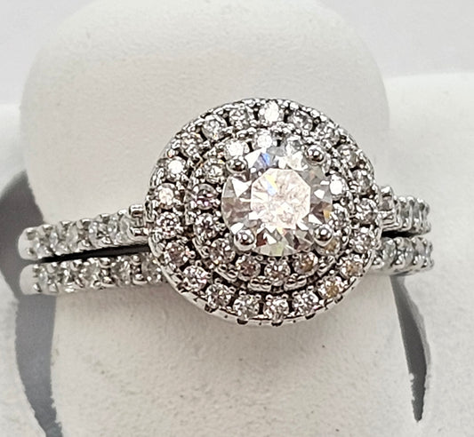 Silver Round Moissanite Ring
