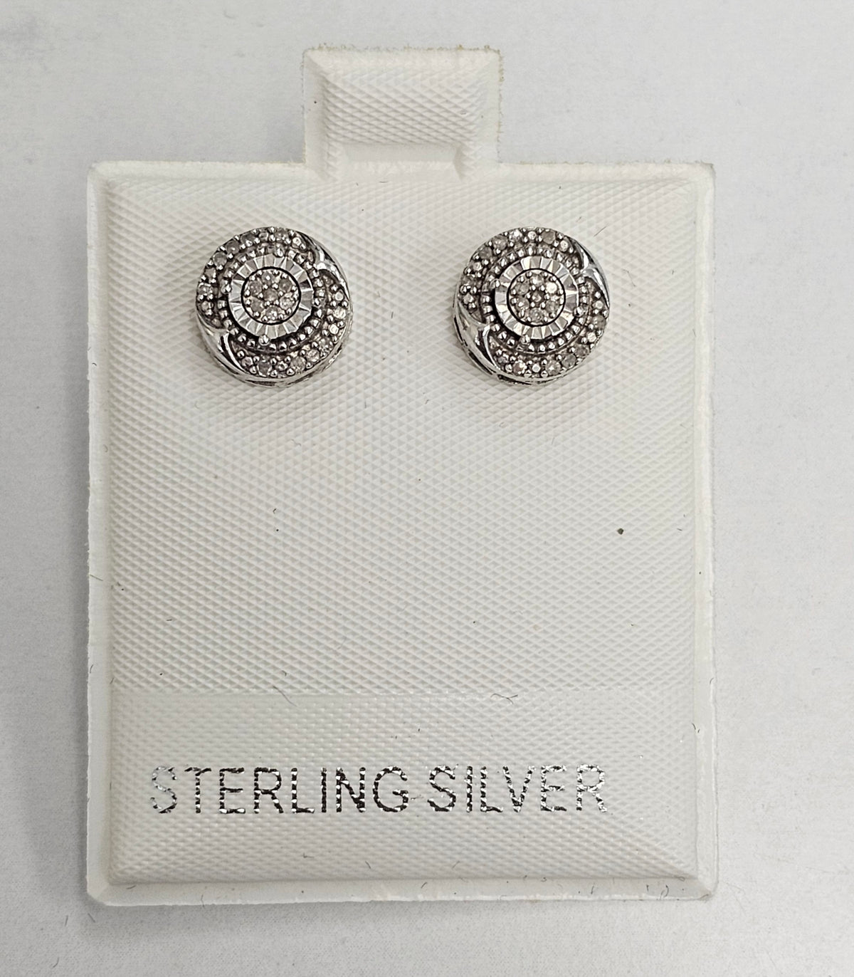Silver Round Cluster Earrings