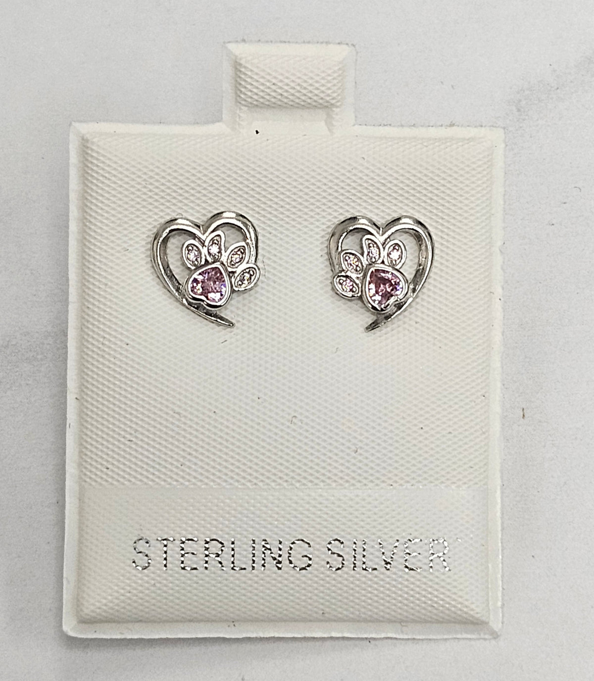 Silver Puppy Paw Earrings