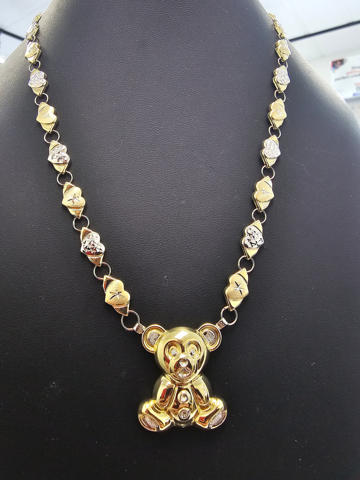 90/10 Teddy Bear Heart Necklace