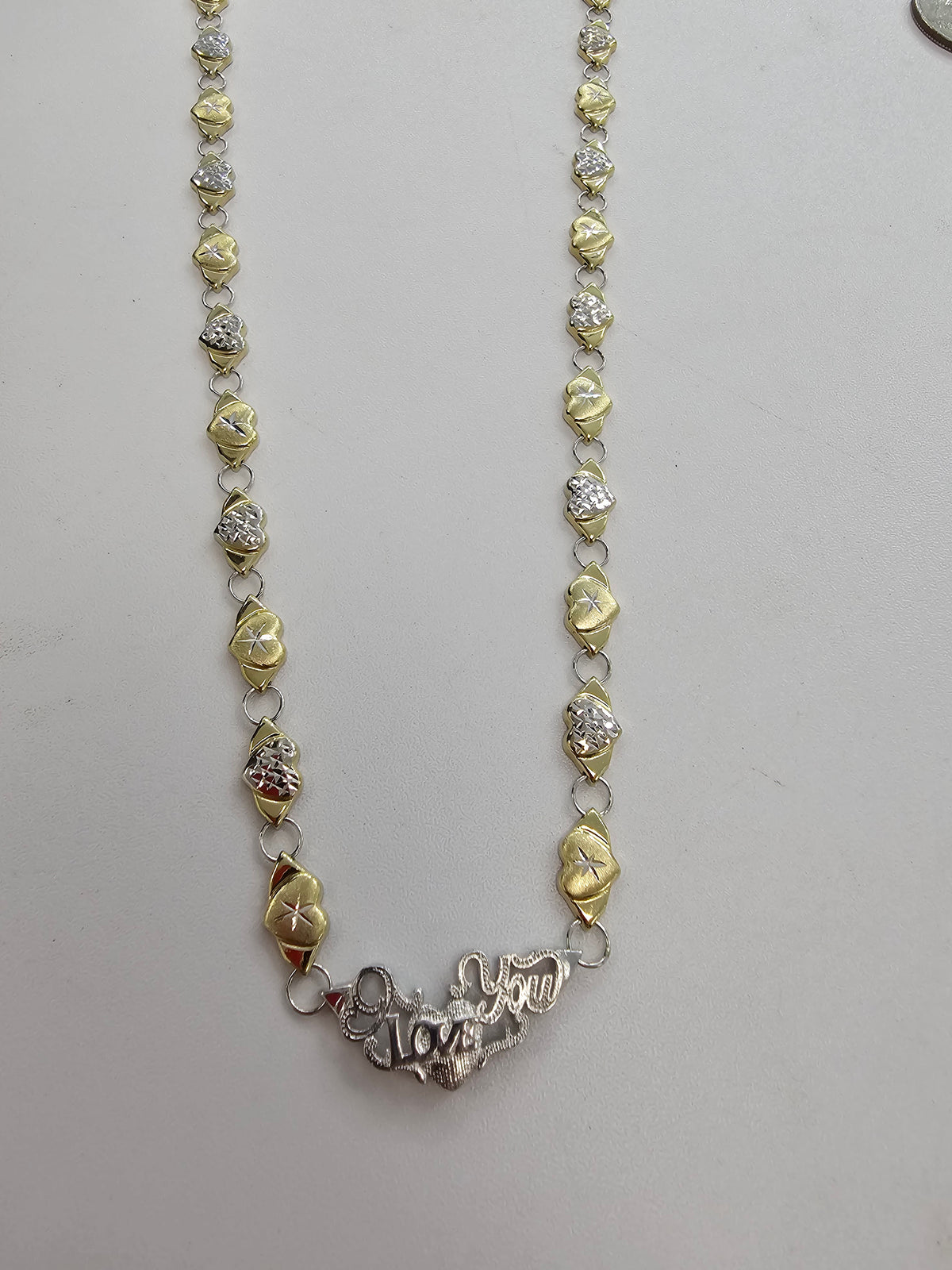 90/10 I Love You Heart Link Necklace
