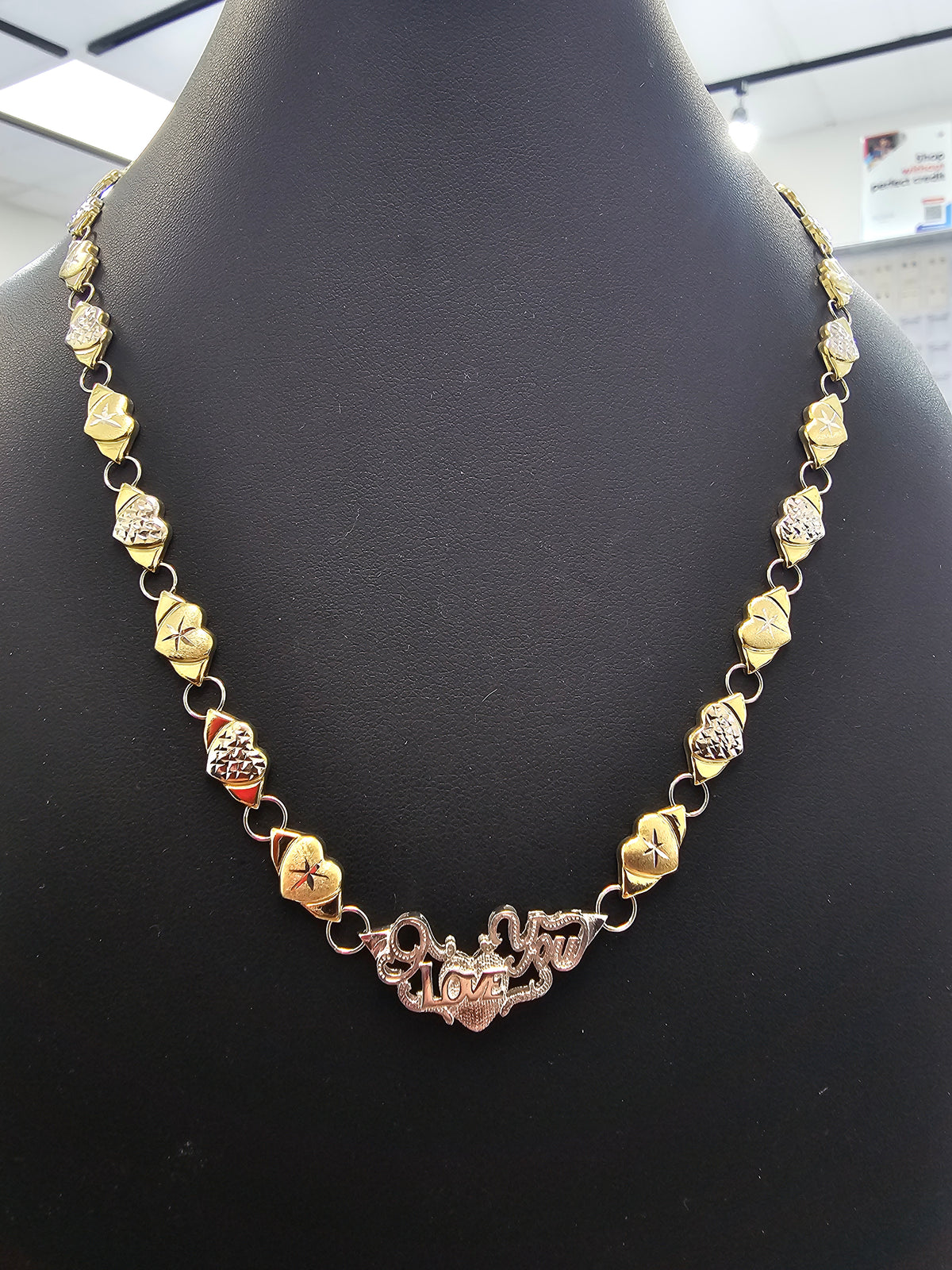 90/10 I Love You Heart Link Necklace