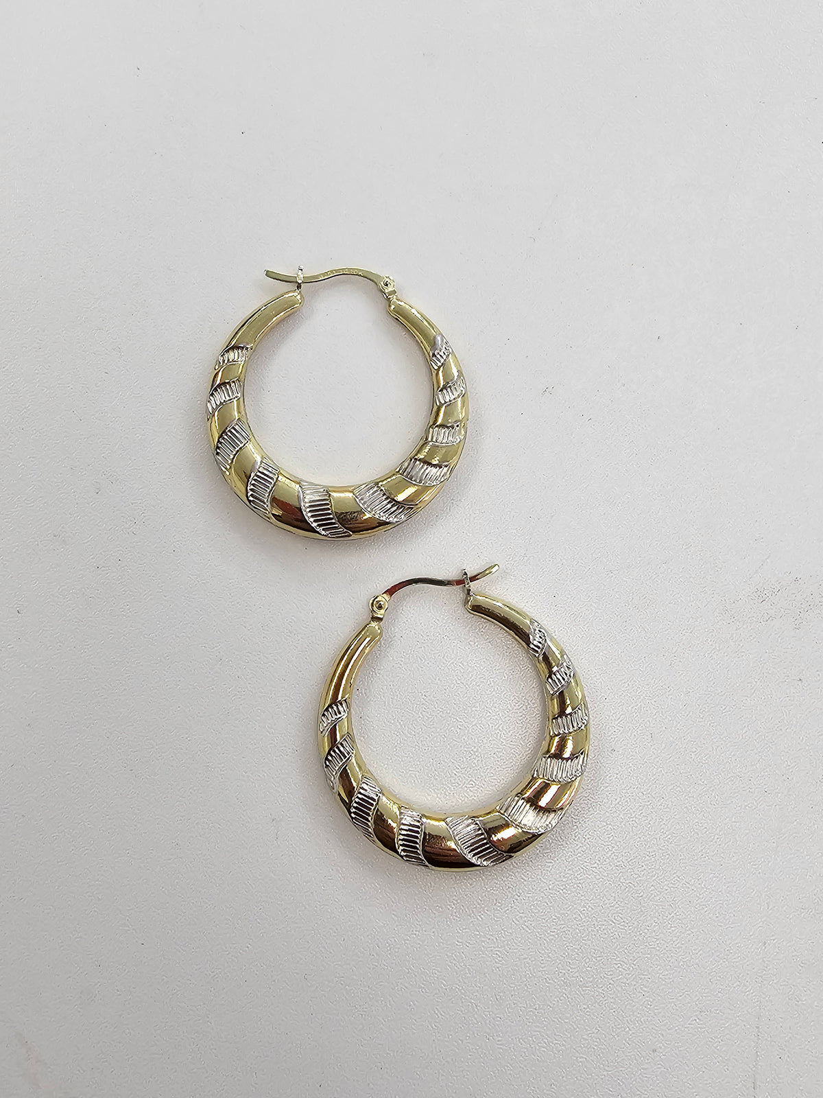 90/10 Two Tone Swirl Hoop Earings